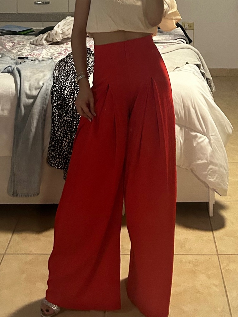NWT Valija Red High Waisted Wide Leg Pants